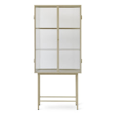 Ferm Living - Consola Haze en cristal estriado y metal | Beige