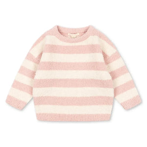 Konges Sløjd - Softy Çizgili Peluş Kazak | Pembe