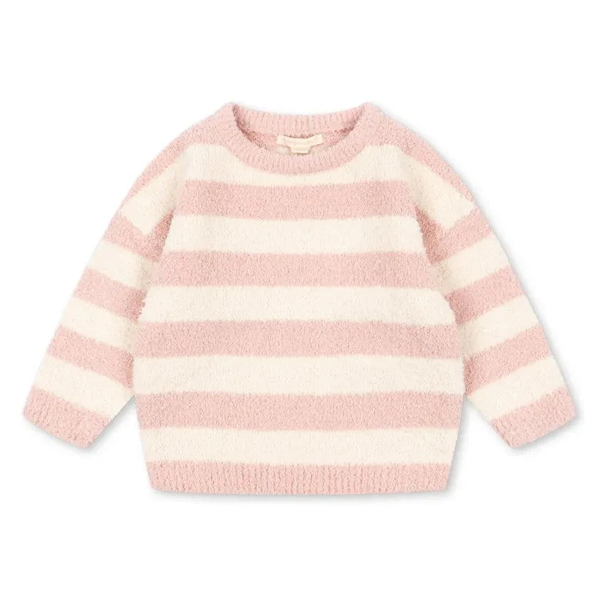 Konges Sløjd - Softy Çizgili Peluş Kazak | Pembe