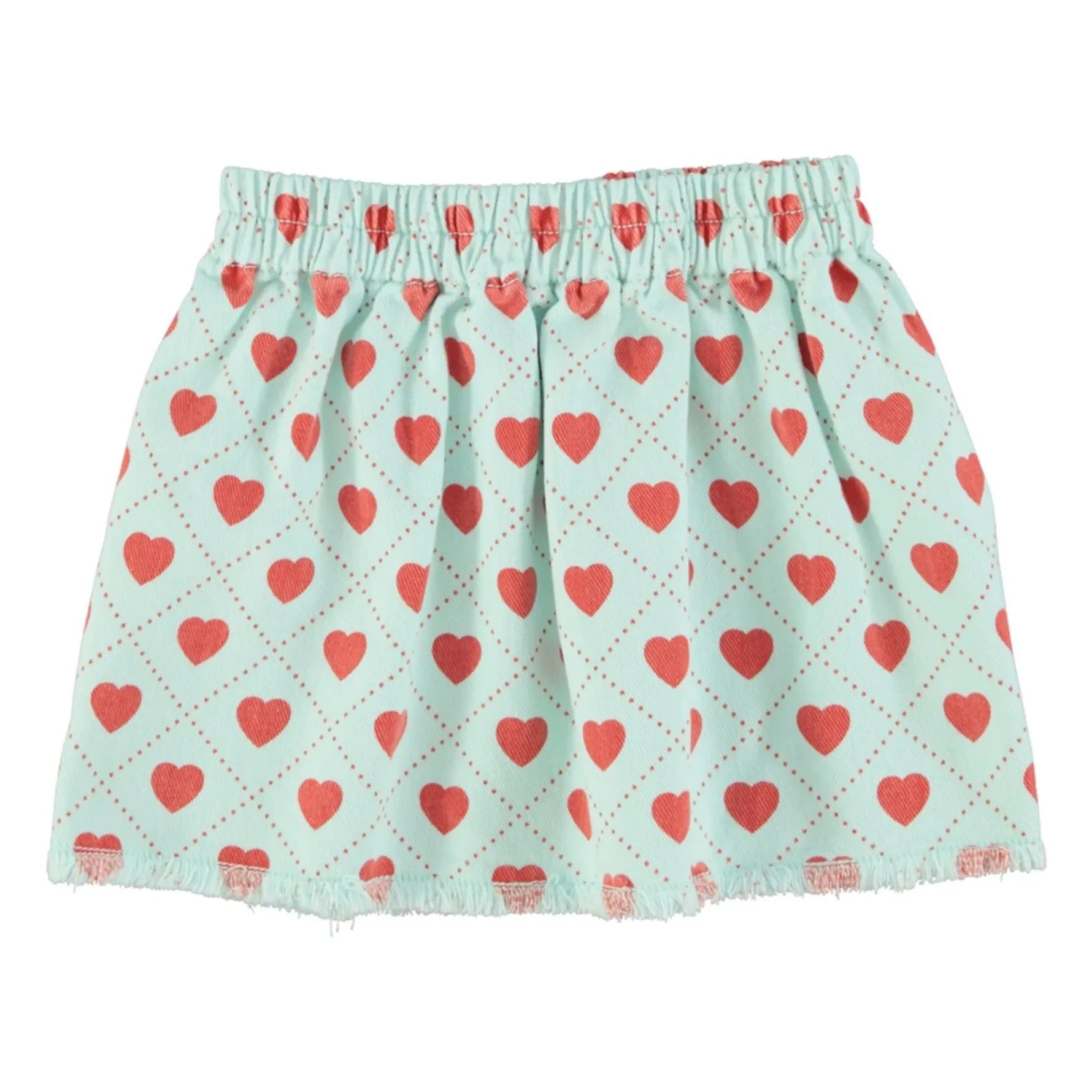 Piupiuchick - Falda Corazón Twill Azul Claro