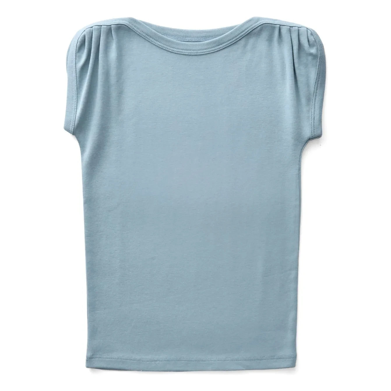 Soor Ploom - Camiseta fruncida de algodón orgánico Sundae | Azul hielo