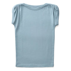 Soor Ploom - Camiseta fruncida de algodón orgánico Sundae | Azul hielo