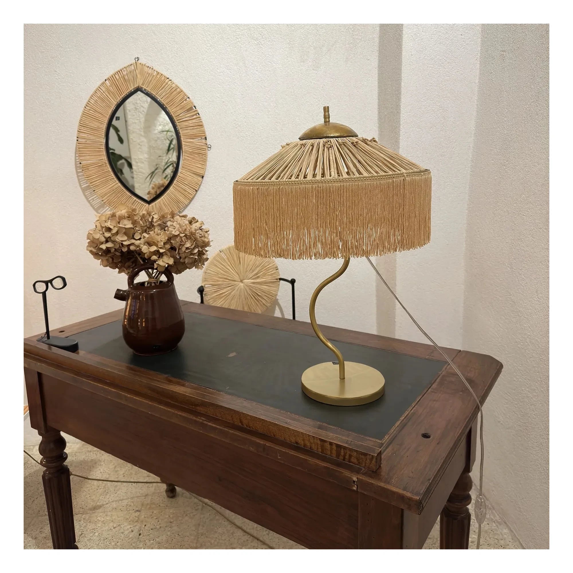 Honoré - Lámpara de mesa con flecos KAA | Oro