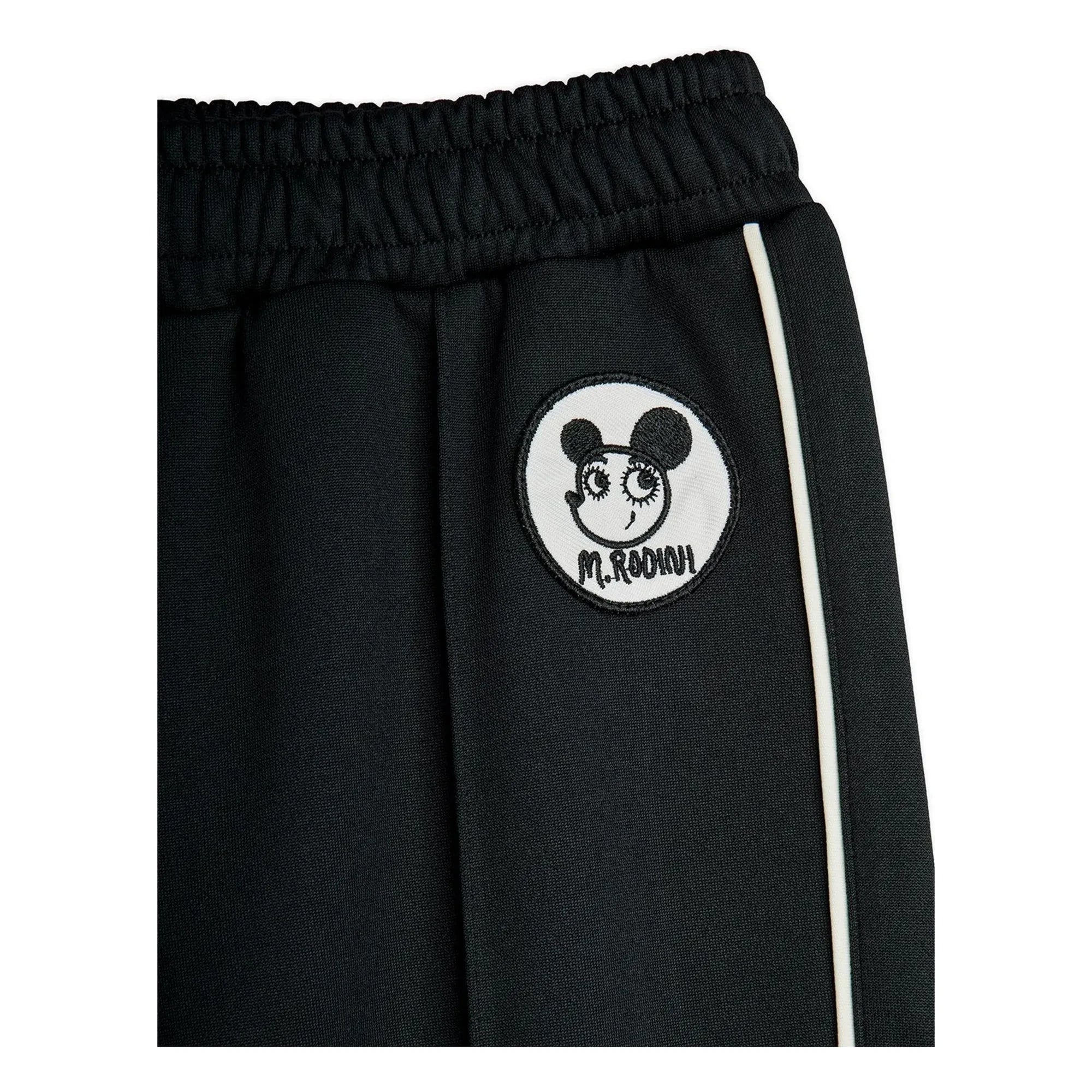 Mini Rodini - Pantalones de chándal con parche de fibra reciclada | Negro