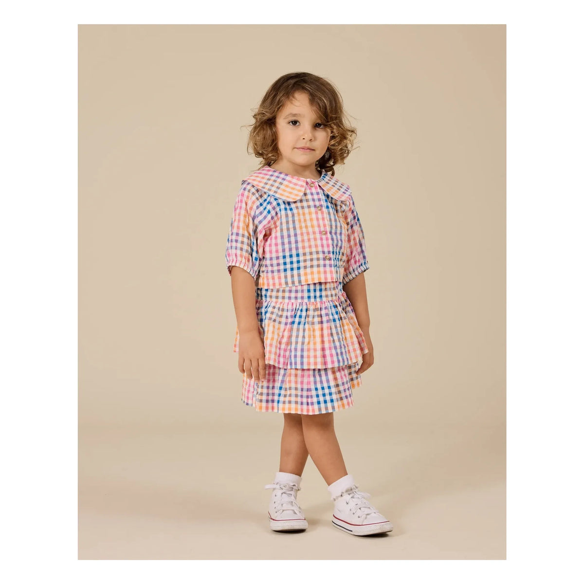 Goldie + Ace - Goldie+Ace x Smallable Especial - Falda de Cuadros con Volantes | Rosa