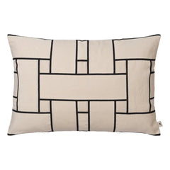 Ferm Living - Funda de cojín Lattice Offset | Blanco sucio