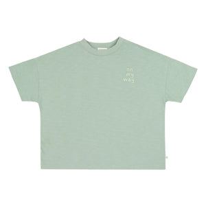 Jenest - Camiseta de gran tamaño Ben On my Way de algodón orgánico | Verde almendra