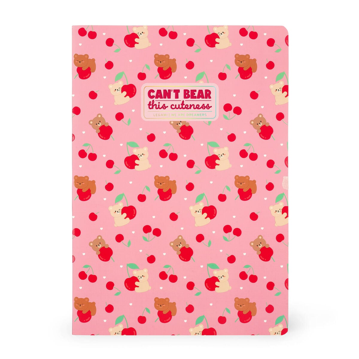 Legami - Cuaderno de ejercicios - Cuaderno A4 - Rayas de 8 mm - Osito Cherry