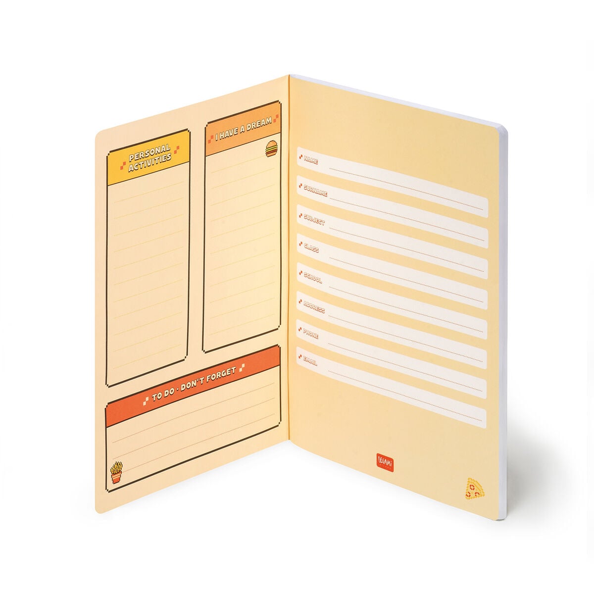 Legami - Cuaderno de ejercicios - Cuaderno A4 - Rayas de 8 mm - Food Pixel