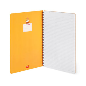 Legami - Cuaderno A4 rayado con tapa dura ilustrada - Panda Rojo - Espiral