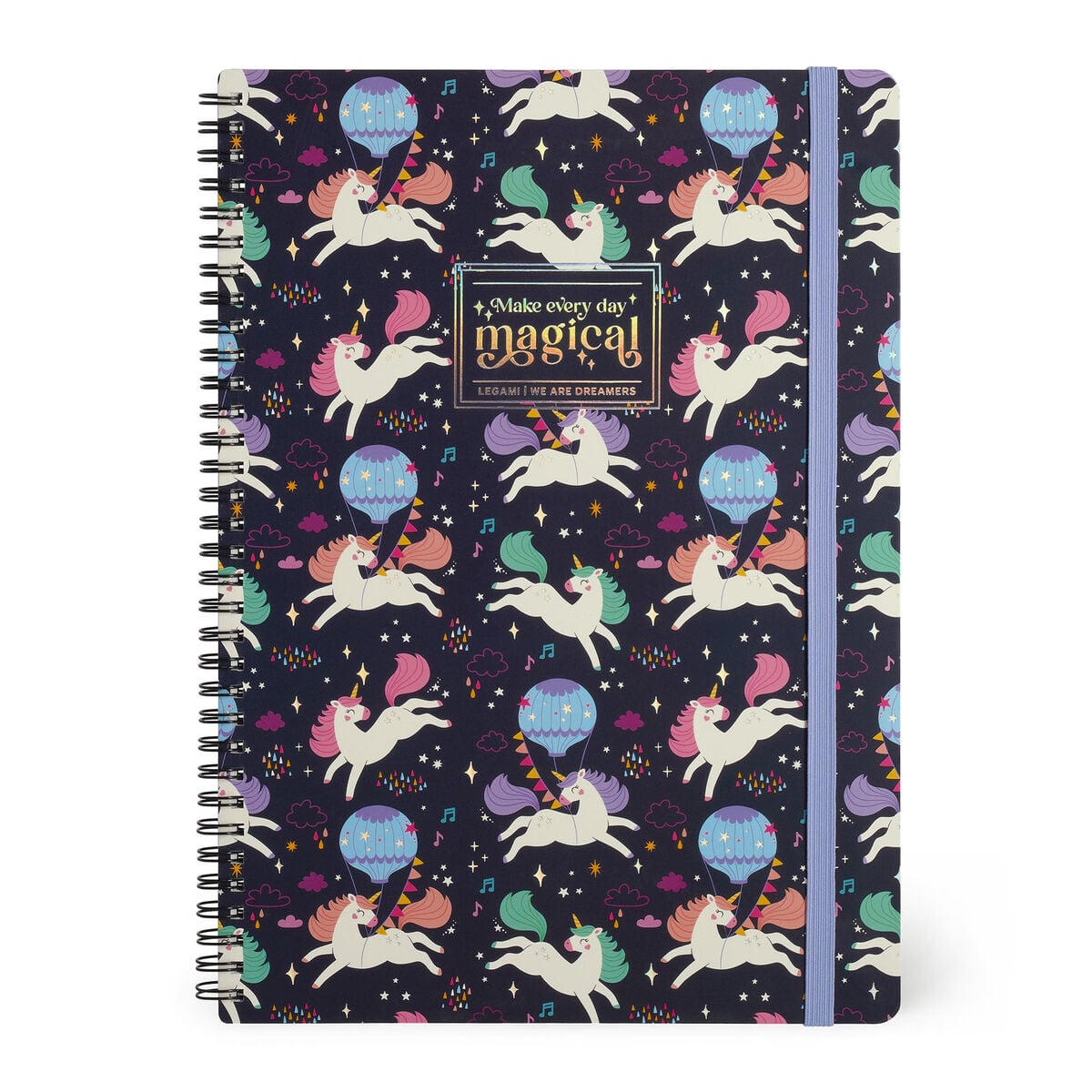 Legami - Cuaderno A4 de Rayas con Tapa Dura Ilustrada - Unicornio - Encuadernación en Espiral