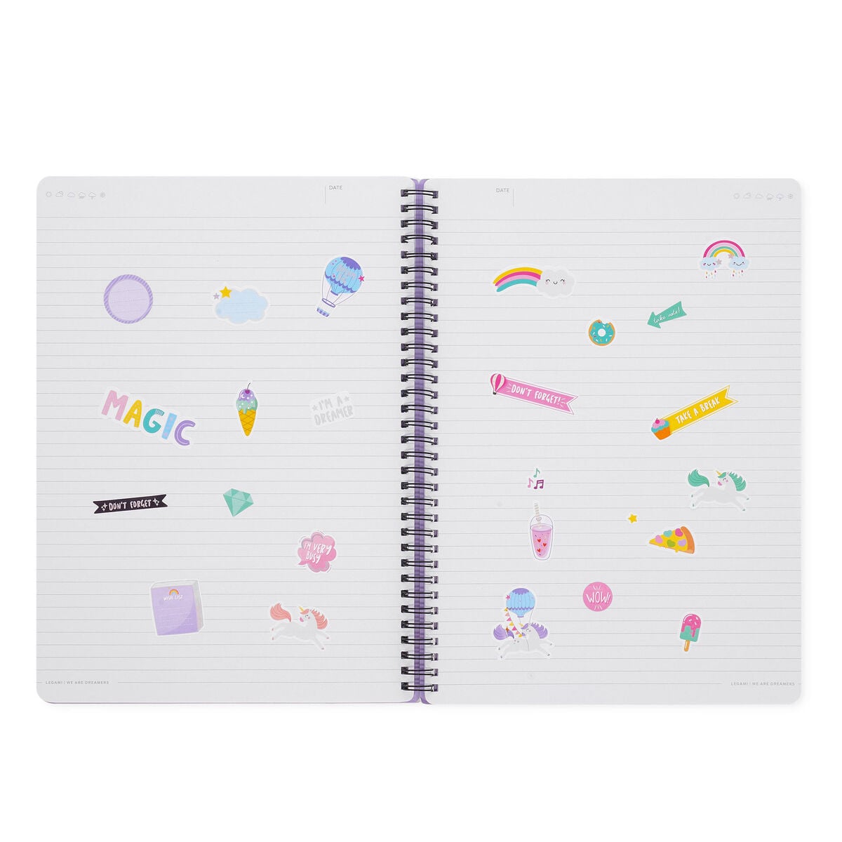Legami - Cuaderno A4 de Rayas con Tapa Dura Ilustrada - Unicornio - Encuadernación en Espiral