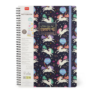 Legami - Cuaderno A4 de Rayas con Tapa Dura Ilustrada - Unicornio - Encuadernación en Espiral