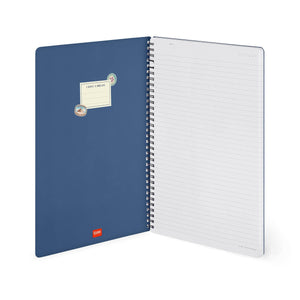 Legami - Cuaderno A4 rayado con tapa dura ilustrada - Pegatinas de viaje - Encuadernación en espiral