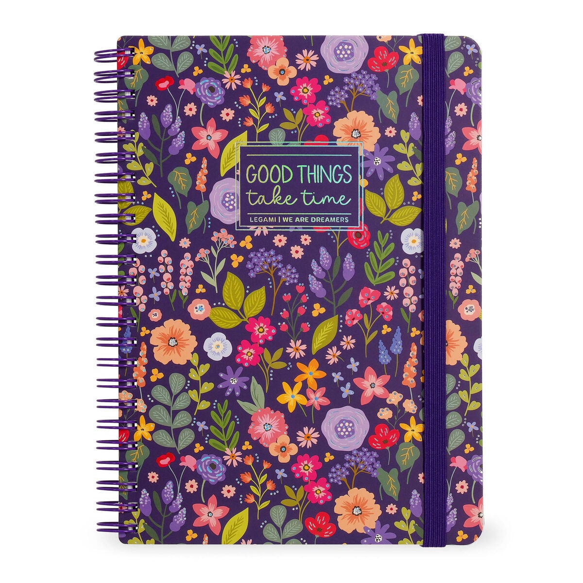 Legami - Cuaderno A4 rayado con tapa dura ilustrada - Flores - Libreta - Espiral