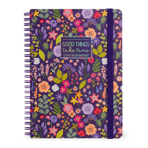 Legami - Cuaderno A4 rayado con tapa dura ilustrada - Flores - Libreta - Espiral