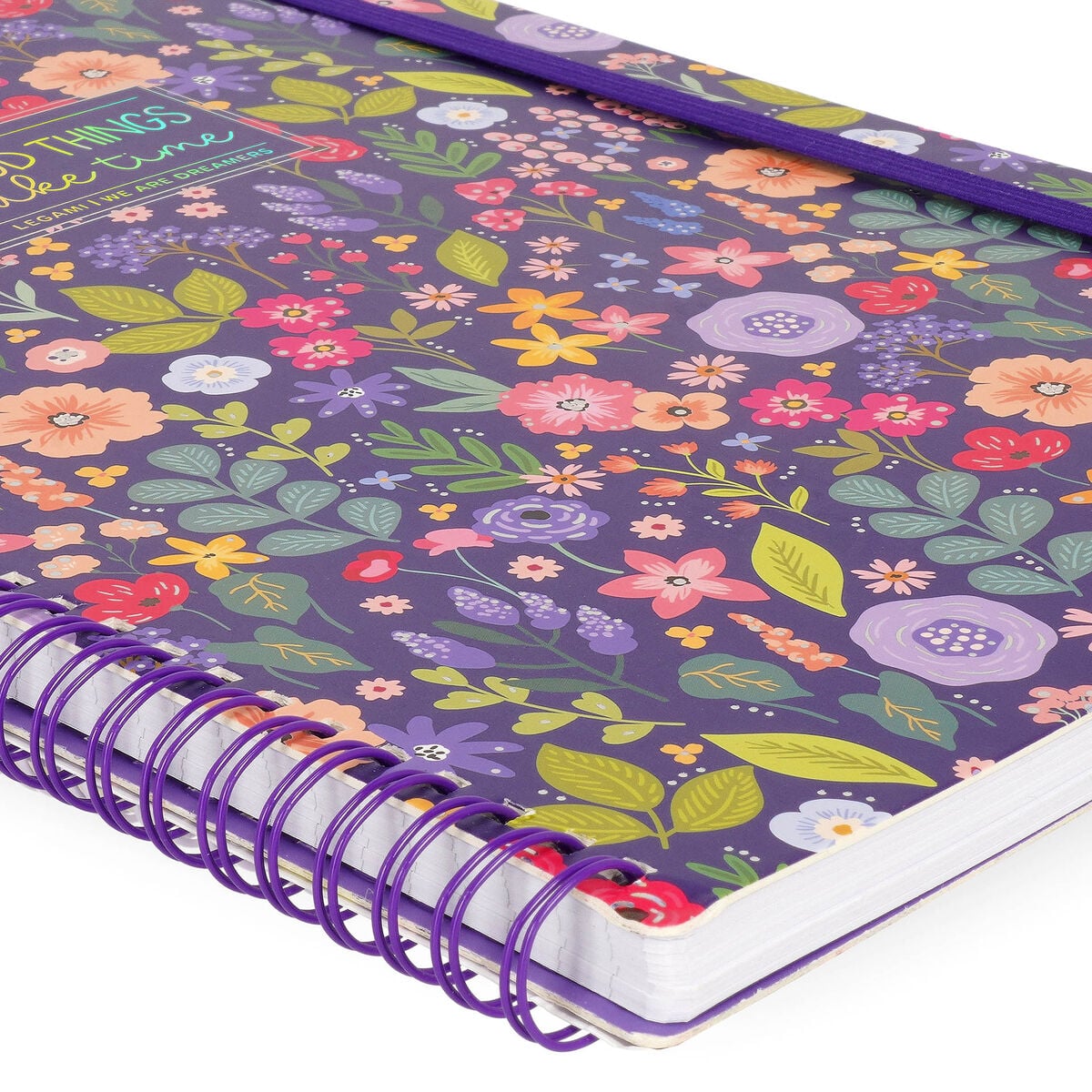Legami - Cuaderno A4 rayado con tapa dura ilustrada - Flores - Libreta - Espiral