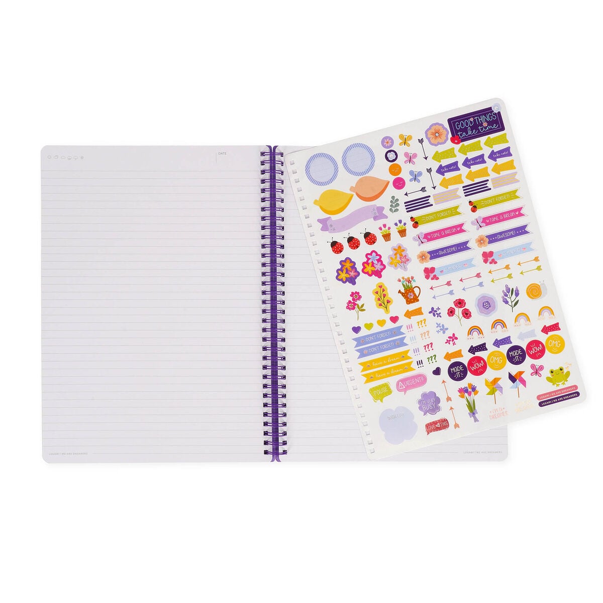 Legami - Cuaderno A4 rayado con tapa dura ilustrada - Flores - Libreta - Espiral