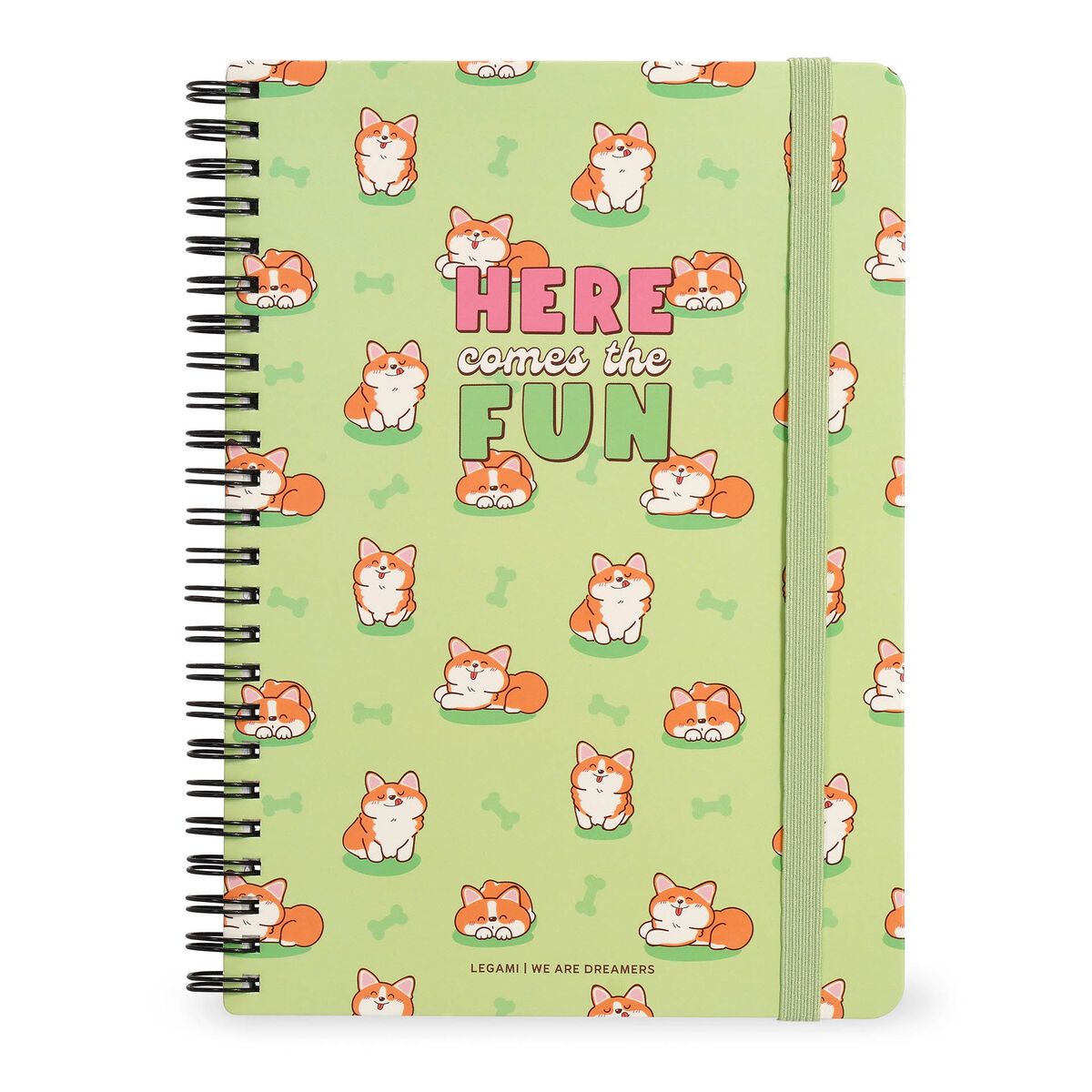 Legami - Cuaderno A4 rayado con tapa dura ilustrada - Corgi - Jotter - Encuadernado en espiral