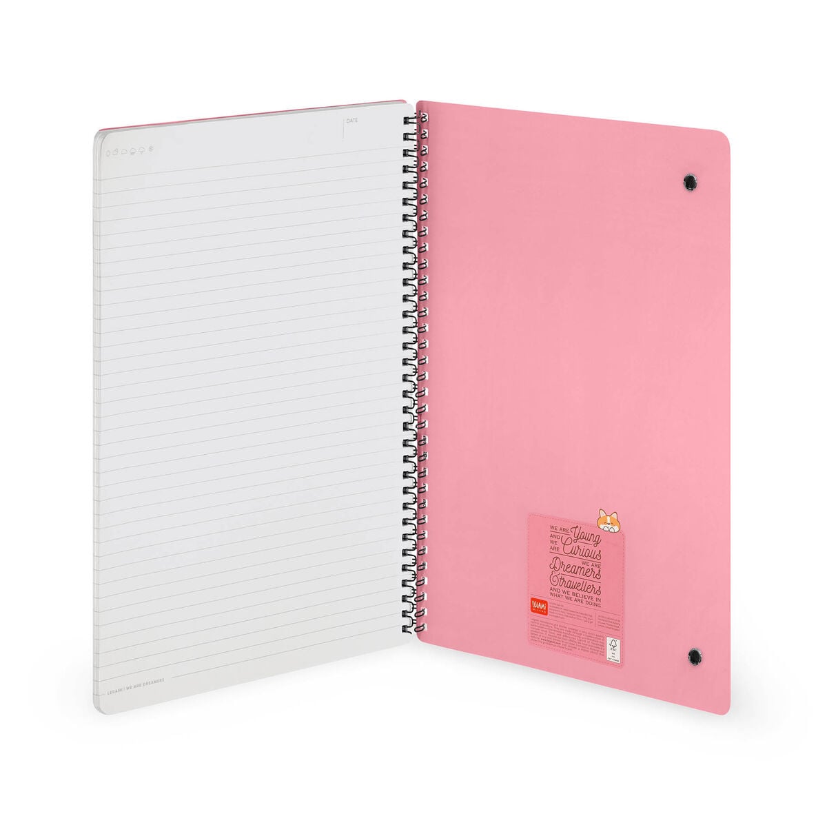 Legami - Cuaderno A4 rayado con tapa dura ilustrada - Corgi - Jotter - Encuadernado en espiral