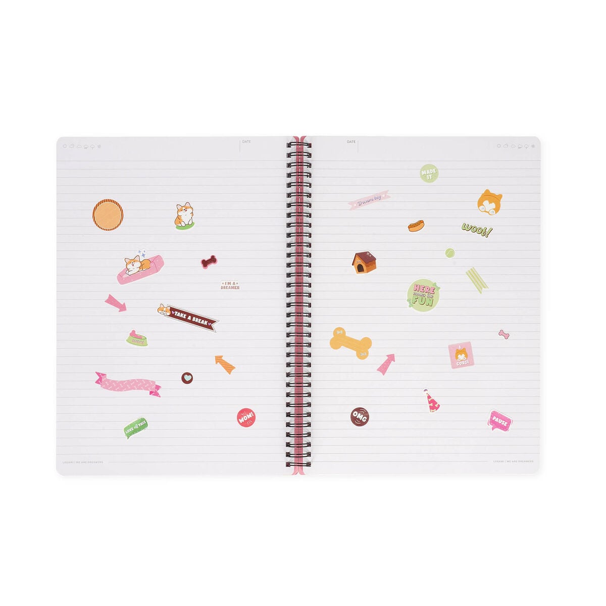Legami - Cuaderno A4 rayado con tapa dura ilustrada - Corgi - Jotter - Encuadernado en espiral