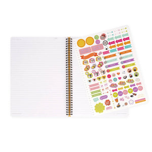 Legami - Cuaderno de tapa dura ilustrada A4 con renglones - Gato Sushi - Bloc de notas - Espiral