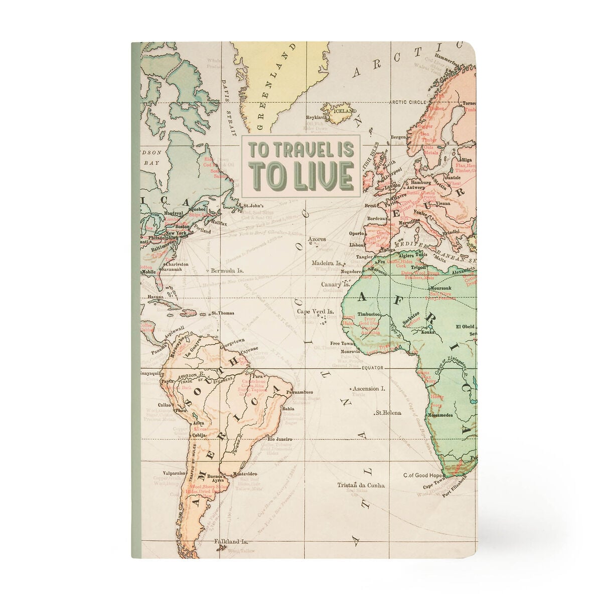 Legami - Cuaderno A5 rayado con tapa dura ilustrada - Viaje