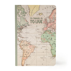 Legami - Cuaderno A5 en Blanco con Tapa Blanda Ilustrada - Mapa del Viaje