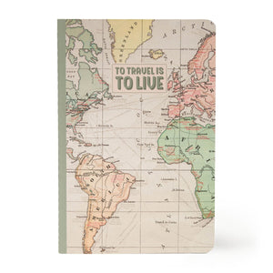 Legami - Cuaderno A5 en Blanco con Tapa Blanda Ilustrada - Mapa del Viaje
