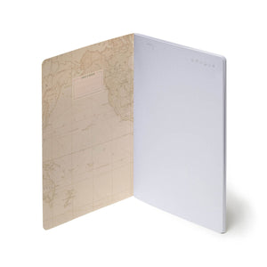 Legami - Cuaderno A5 en Blanco con Tapa Blanda Ilustrada - Mapa del Viaje