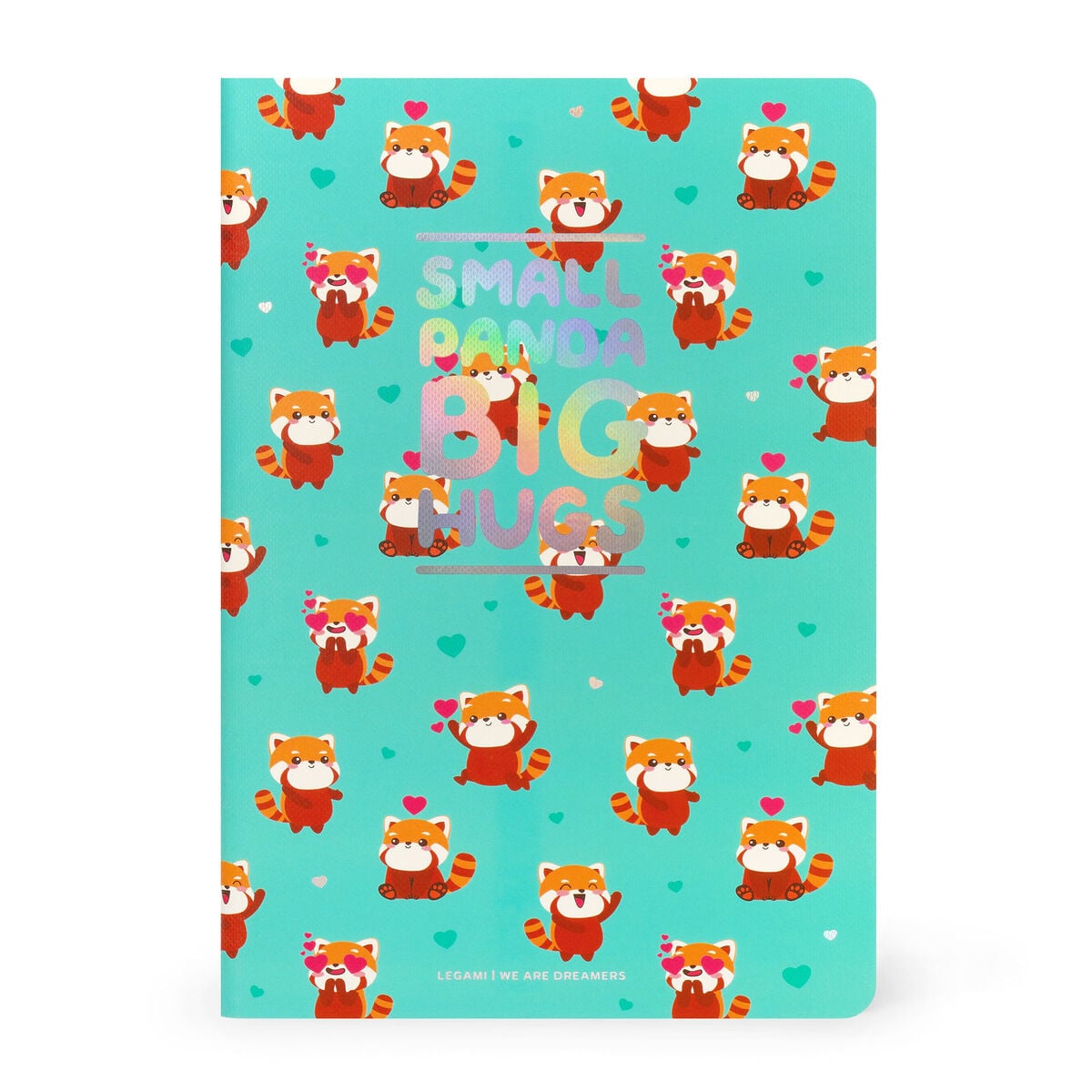 Legami - Cuaderno A5 rayado con tapa dura ilustrada - Panda Rojo