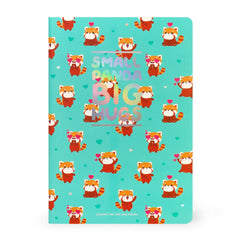Legami - Cuaderno A5 rayado con tapa dura ilustrada - Panda Rojo