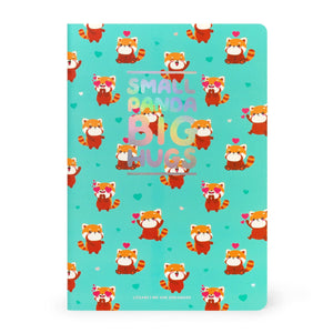 Legami - Cuaderno A5 rayado con tapa dura ilustrada - Panda Rojo