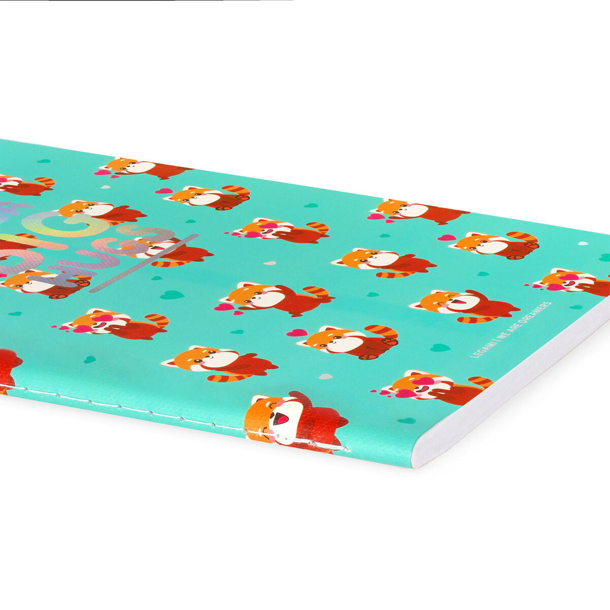 Legami - Cuaderno A5 rayado con tapa dura ilustrada - Panda Rojo