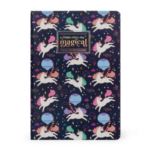Legami - Cuaderno A5 rayado con tapa dura ilustrada - Unicornio