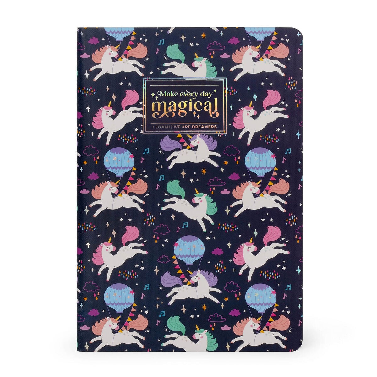 Legami - Cuaderno A5 en blanco con tapa dura ilustrada - Unicornio