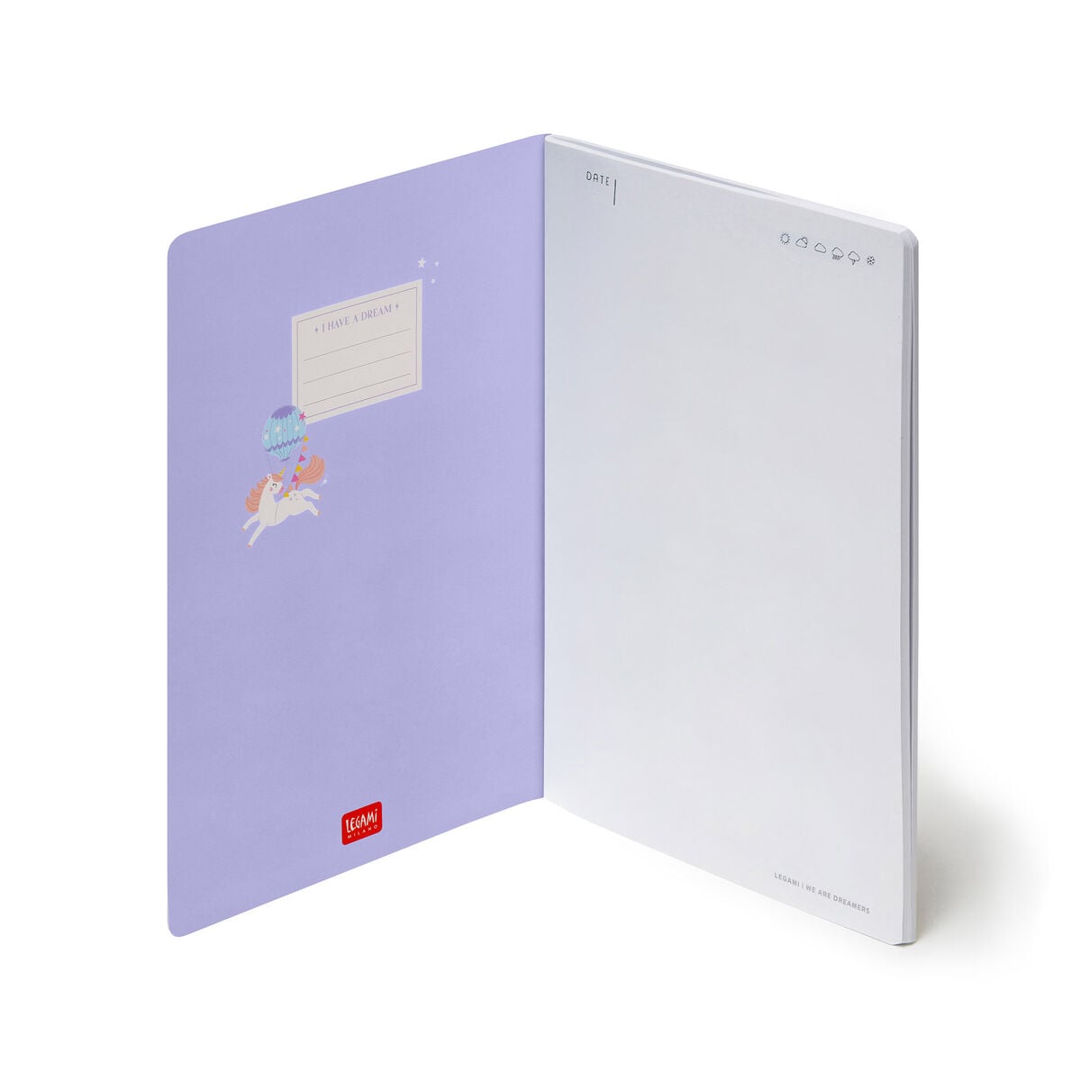 Legami - Cuaderno A5 en blanco con tapa dura ilustrada - Unicornio