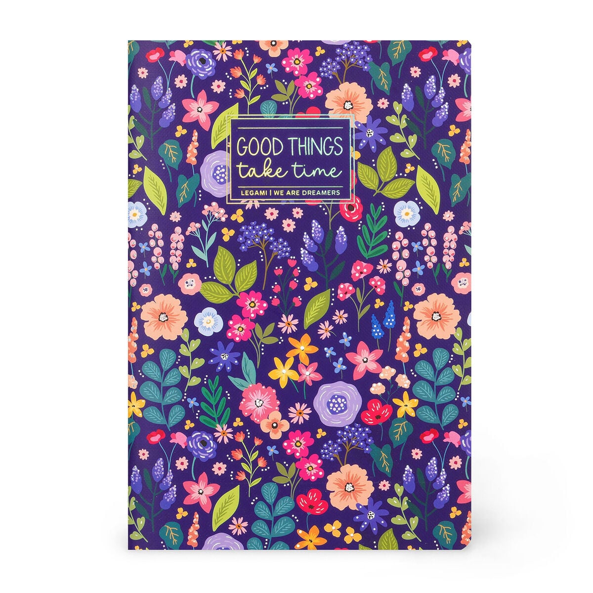 Legami - Cuaderno A5 rayado con tapa dura ilustrada - Flores