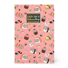 Legami - Cuaderno A5 Rayas con Tapa Dura Ilustrada - Gato Sushi