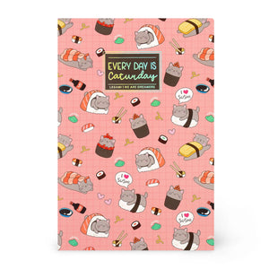 Legami - Cuaderno A5 Rayas con Tapa Dura Ilustrada - Gato Sushi
