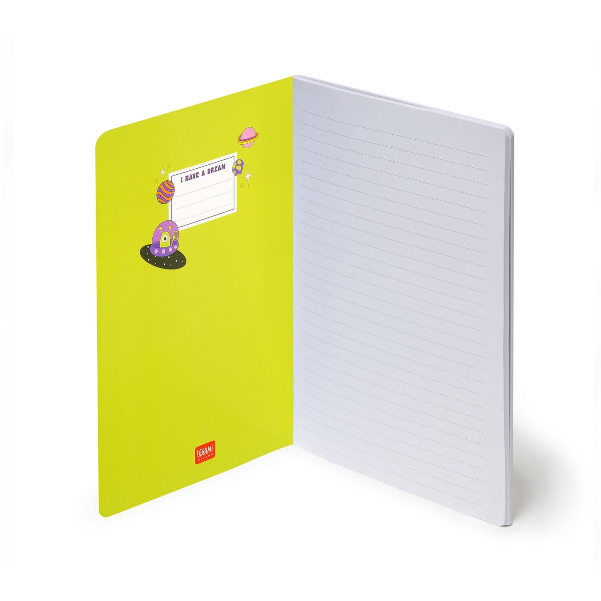 Legami - Cuaderno A5 rayado con tapa dura ilustrada - Espacio