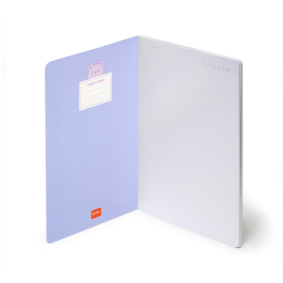 Legami - Cuaderno A5 en blanco con tapa dura ilustrada - Osito de peluche