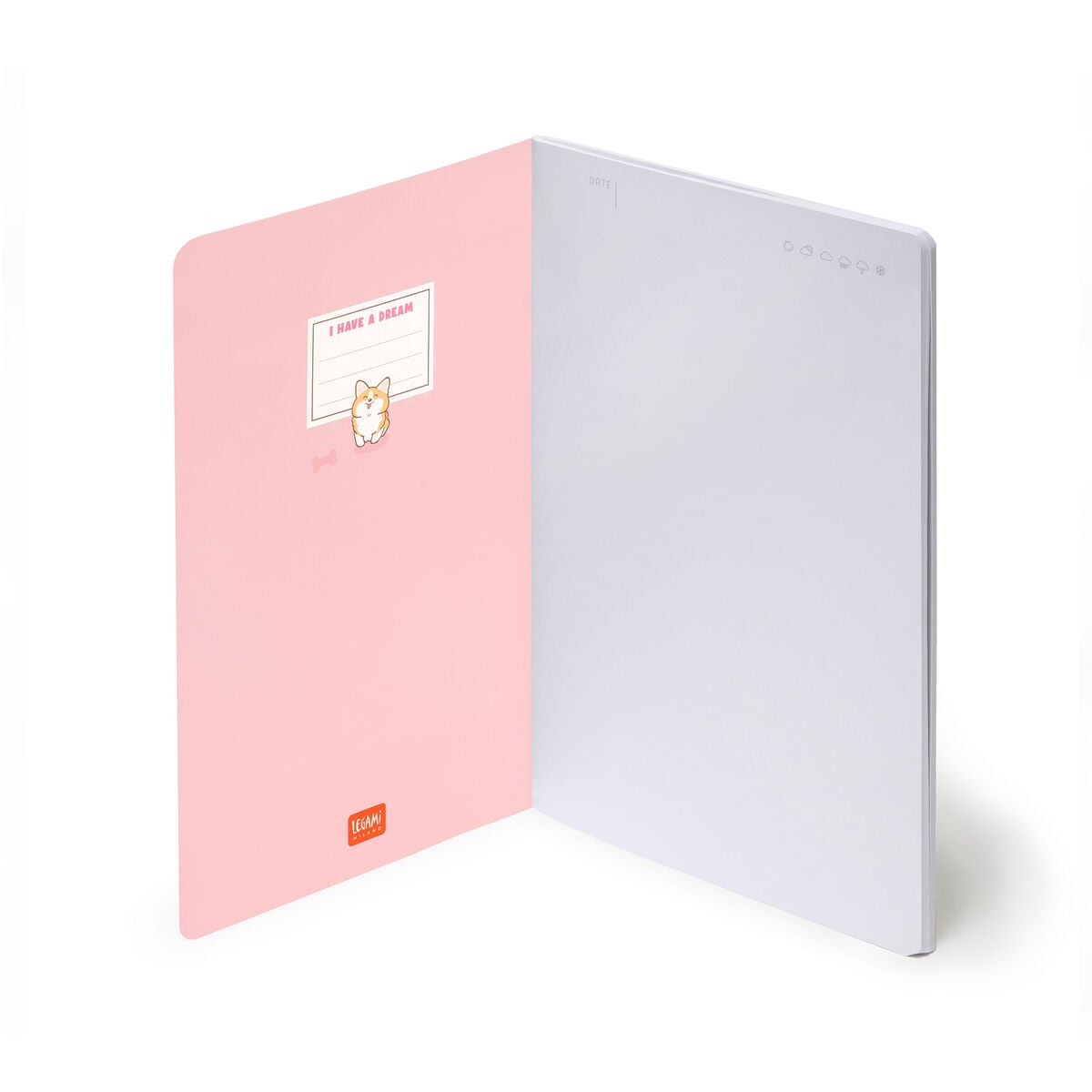Legami - Cuaderno A5 en blanco con tapa dura ilustrada - Corgi