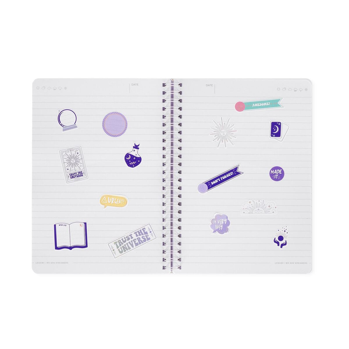 Legami - Cuaderno A5 Rayado con Cubierta Dura Ilustrada - Tarot - Encuadernación en Espiral