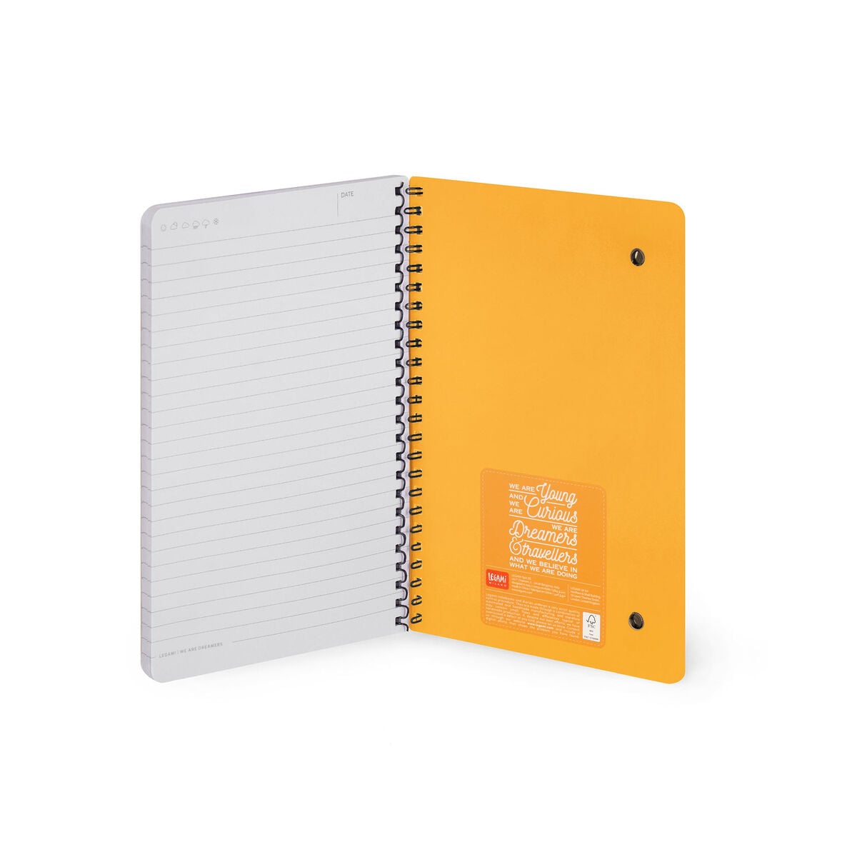 Legami - Cuaderno A5 rayado con tapa dura ilustrada - Panda Rojo - Espiral