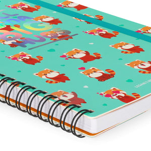 Legami - Cuaderno A5 rayado con tapa dura ilustrada - Panda Rojo - Espiral
