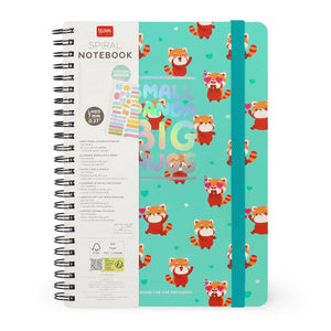 Legami - Cuaderno A5 rayado con tapa dura ilustrada - Panda Rojo - Espiral