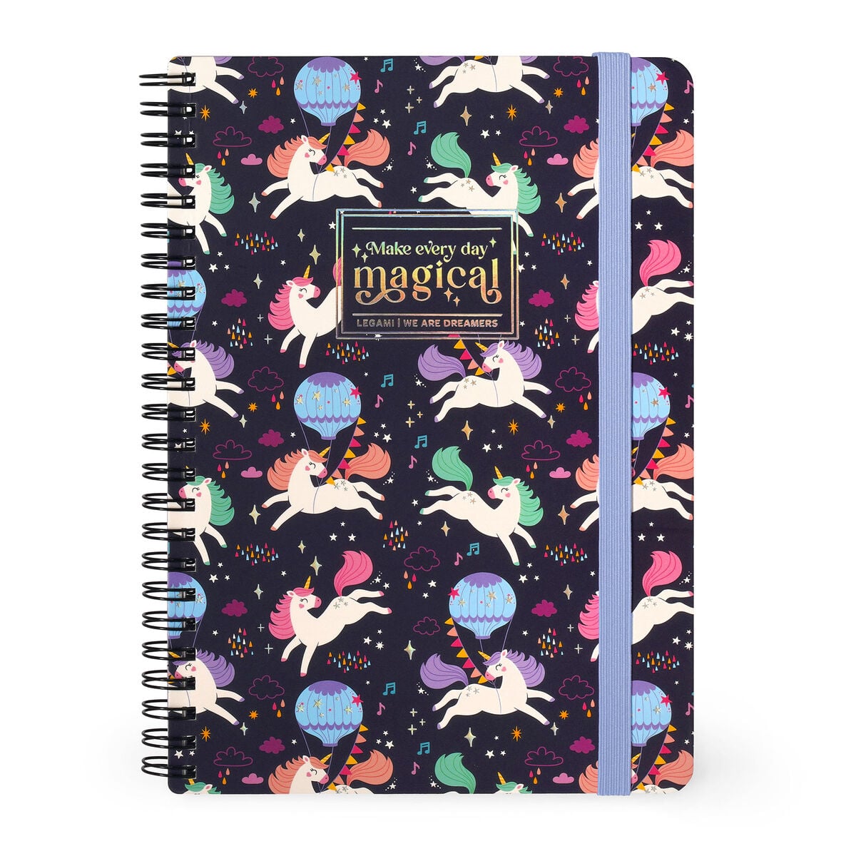 Legami - Cuaderno A5 rayado con tapa dura ilustrada - Unicornio - Espiral