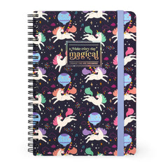 Legami - Cuaderno A5 rayado con tapa dura ilustrada - Unicornio - Espiral