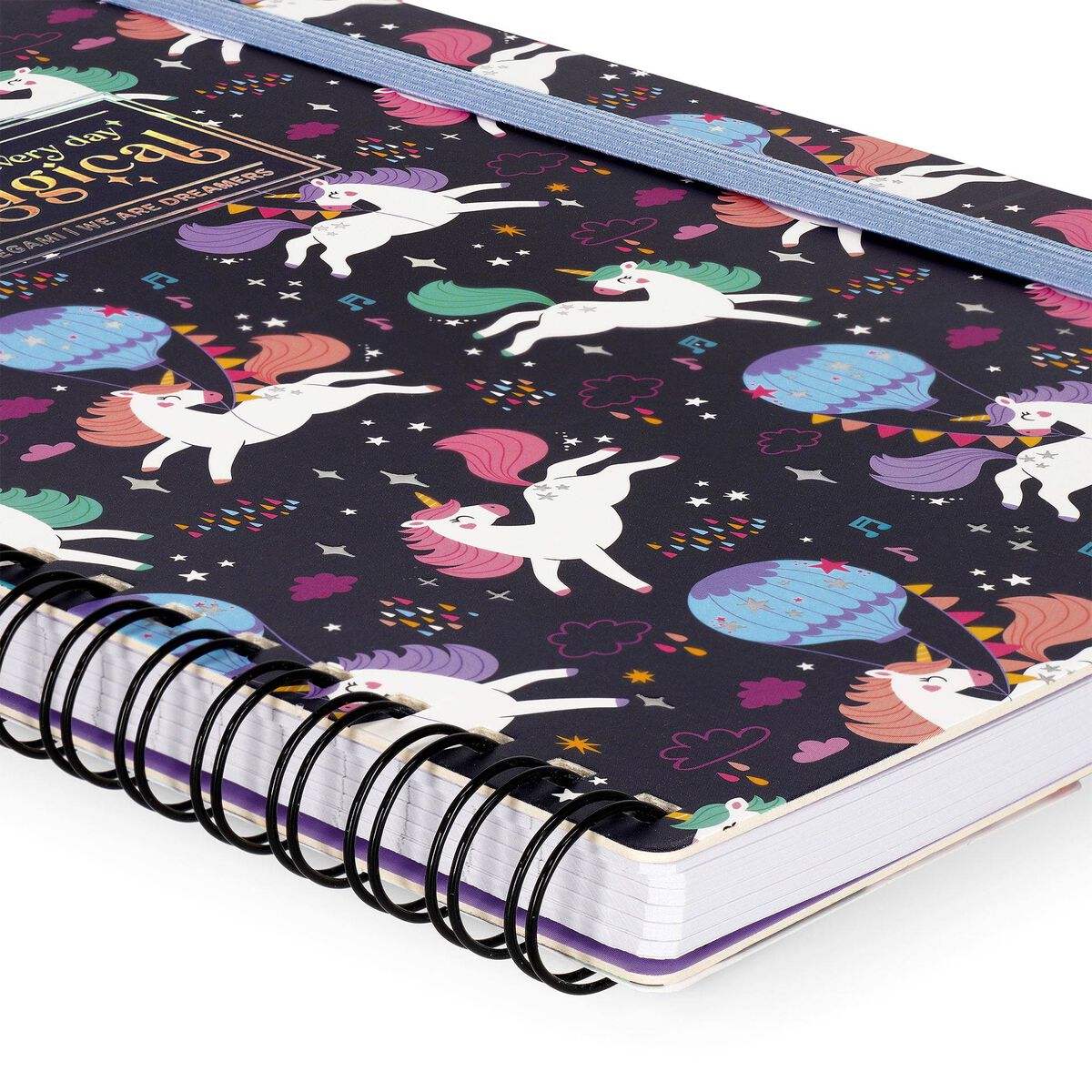 Legami - Cuaderno A5 rayado con tapa dura ilustrada - Unicornio - Espiral